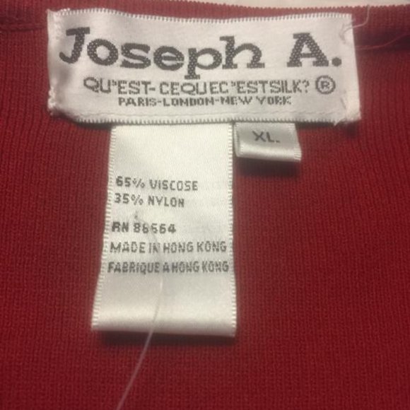 Joseph Abbound Ruby Red Crochet Knit Cardigan ~ Size XL - Picture 5 of 6